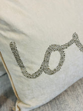 Load image into Gallery viewer, Cream Velvet Love Pillow
